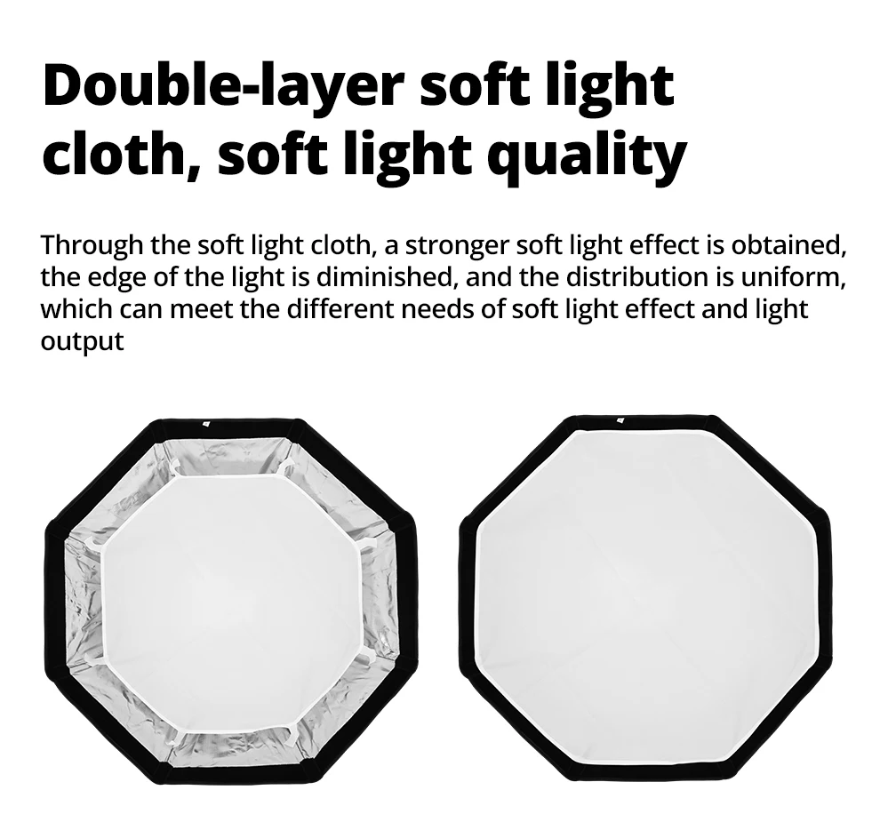 TRIOPO K2 Quick Set-up Softbox 55 cm 65 cm 90 cm 120 cm Standard Bowens Mount Softbox Austauschbare Halterung mit Gitter – Detail 6