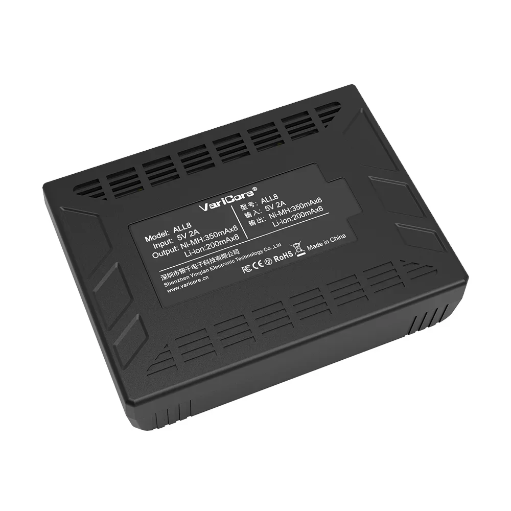 VariCore ALL8 8 スロット インテリジェント バッテリー充電器 1.2V Ni-MH Ni-Cd AA AAA 1.5V 3.7V リチウム用 14500 と互換性あり