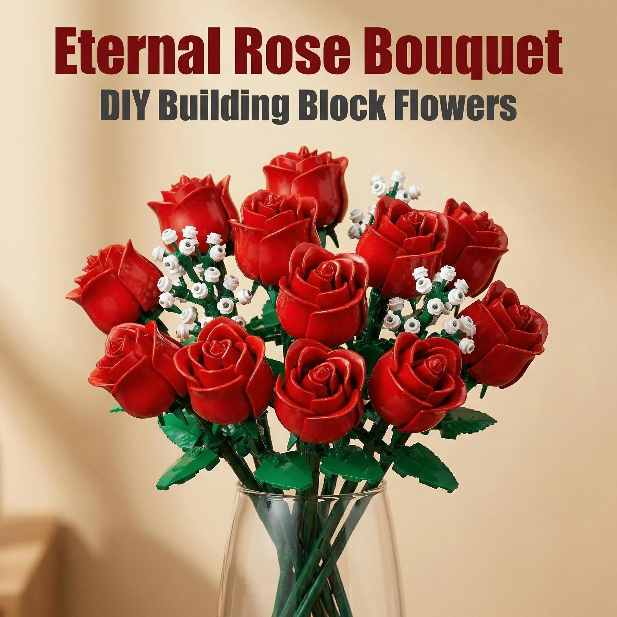 

Never-Withering Rose Model Home Decor Gift for Girlfriend, Assembly Toy, Sky-Filled Stars, Wish for Happiness and Perfect Love