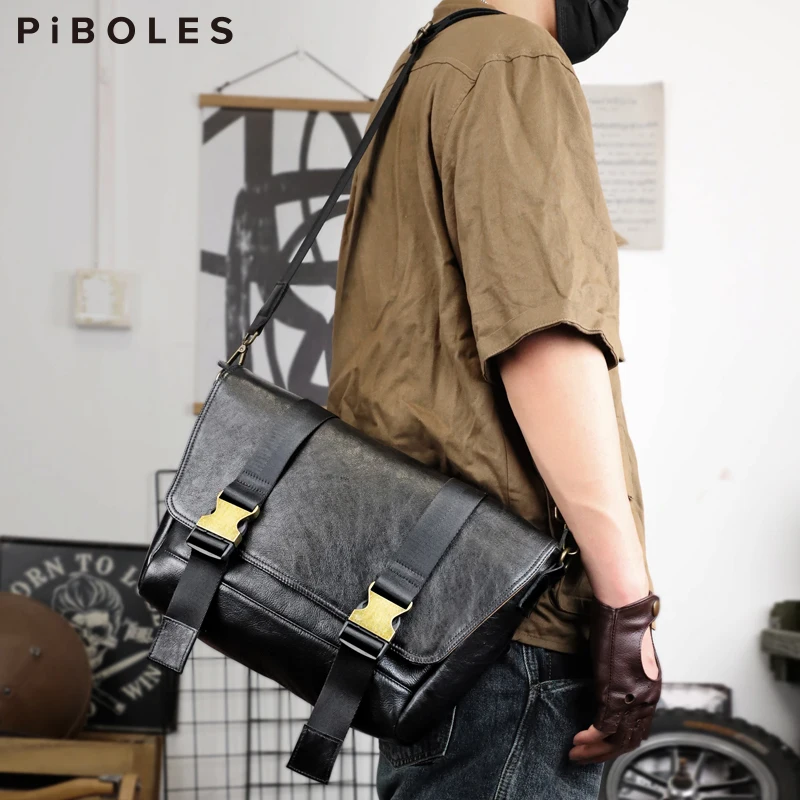 

New Men's Real Leather Shoulder Bag Genuine Leather Crossbody Messenger Bag Business Computer Messenger Bag for Male