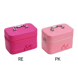 Cute Ribbon Accessory Case Cosmetic Box Makeup Box Large Capacity Storage Case, Makeup  Mirror Cosmetic Storage Bag