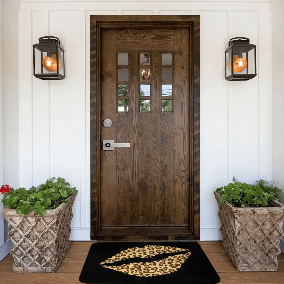 Leopard Print Lips Doormat Rug Carpet Mat Footpad Polyester Anti-slip Water Oil Proof Front Room Corridor Kitchen Bedroom Toilet