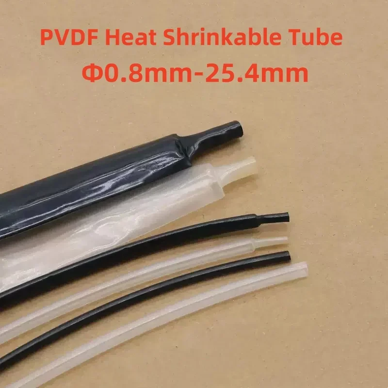 1 Meter Clear/Black PVDF Heat Shrinkable Tube Φ0.8mm-25.4mm Resistant To 175°C High Temperature Corrosion Resistant