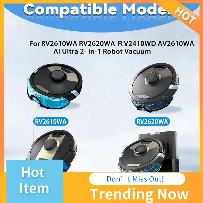 CMHI-8PCS Mop Pads Replacement Parts For Shark RV2610WA RV2620WA RV2410WD AV2610WA AI Ultra 2- In-1 Robot Vacuum Models
