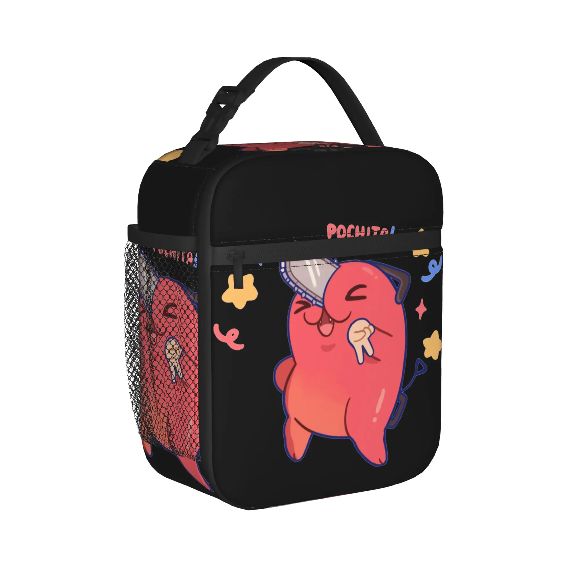 Pochita C-Chainsaws Man Insulated Lunch Bag High Capacity Manga Anime Reusable Thermal Bag Tote Lunch Box Work  Outdoor Girl Boy
