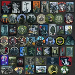 Skull Morale Badge Military Hook&Loop Patch Spawn Corps Skeleton Combat Armband Riot p0lice Emblem Tactical Backpack Stickers
