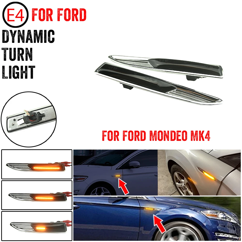 

Последовательный светодиодный динамический указатель поворота, боковой габаритный фонарь для Ford Mondeo Mk4 Hatchback Saloon Estate (BA7) 2007-2015