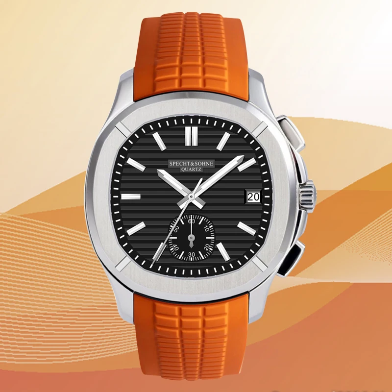2022 Best Selling Products Wristwatch For Men 42mm Steel Japan Chronograph Luminous Quartz Watch Rubber Strap Sports Male Watch