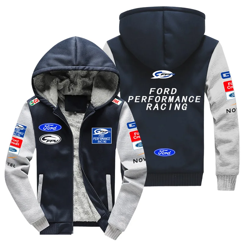 F1 racing suit casual sweatshirt long-sleeved jacket zipper hoodie suitable for Ford Ford team car logo trendy men\'s clothing