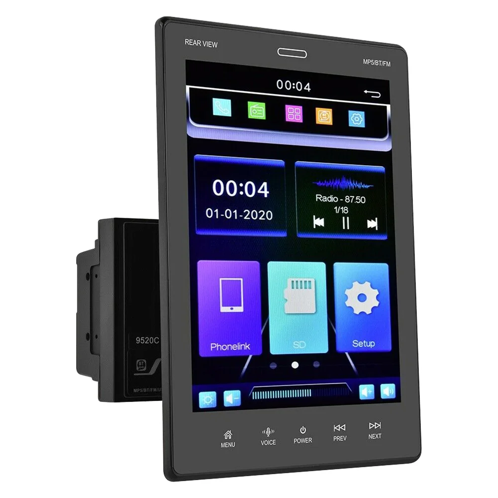 

2 Din 9.5Inch Contact Screen MP5 Player Car FM Radio for Apple/Android CarPlay Bluetooth Mirror Link Navi+4 LED Camera