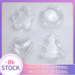 4Type Clear Plastic 3D Bath Bomb Mold Heart Flowers Shape Bath Bomb Mold DIY Christmas Xmas Trees Decoritions Bath Accessories