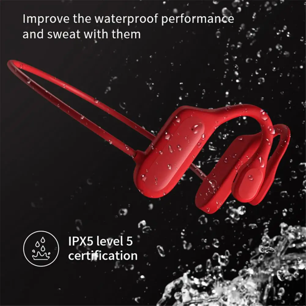 Durable Earhook Bone Conducting Stereo Wireless Headset Sweatproof Energy Saving Bluetooth-compatible Earphone for Fitness