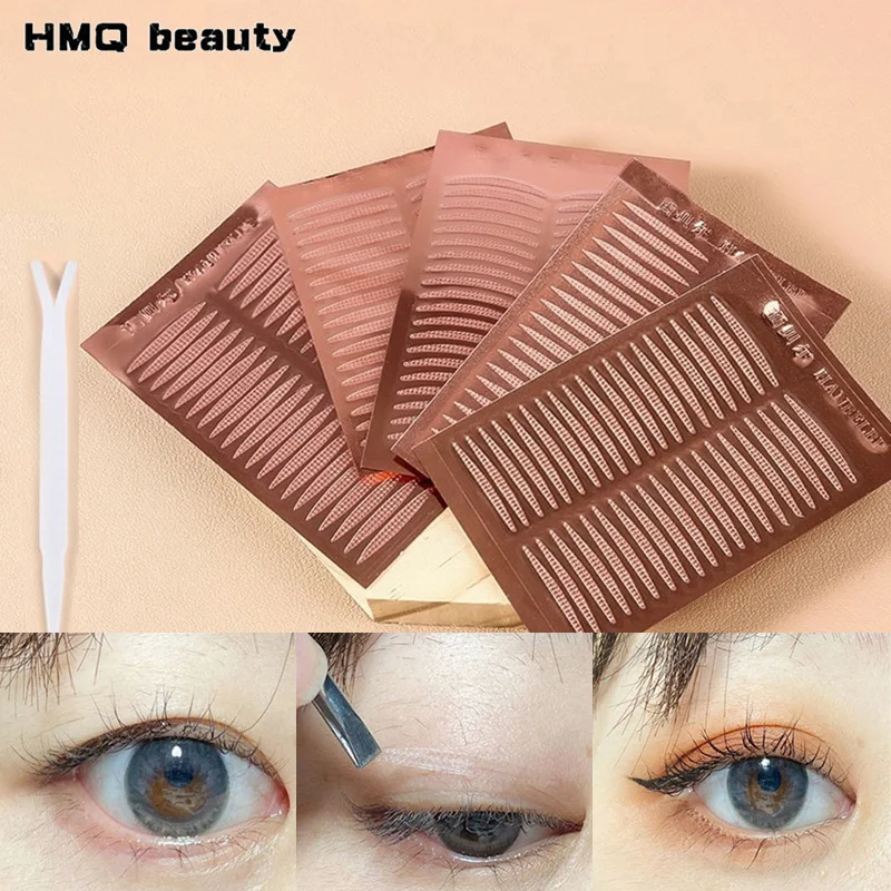Clear Beige Stripe Self-Adhesive Eye Tape Natural Invisible Double Fold Eyelid Lace Paste Makeup Tool Sticker for Eyeshadow