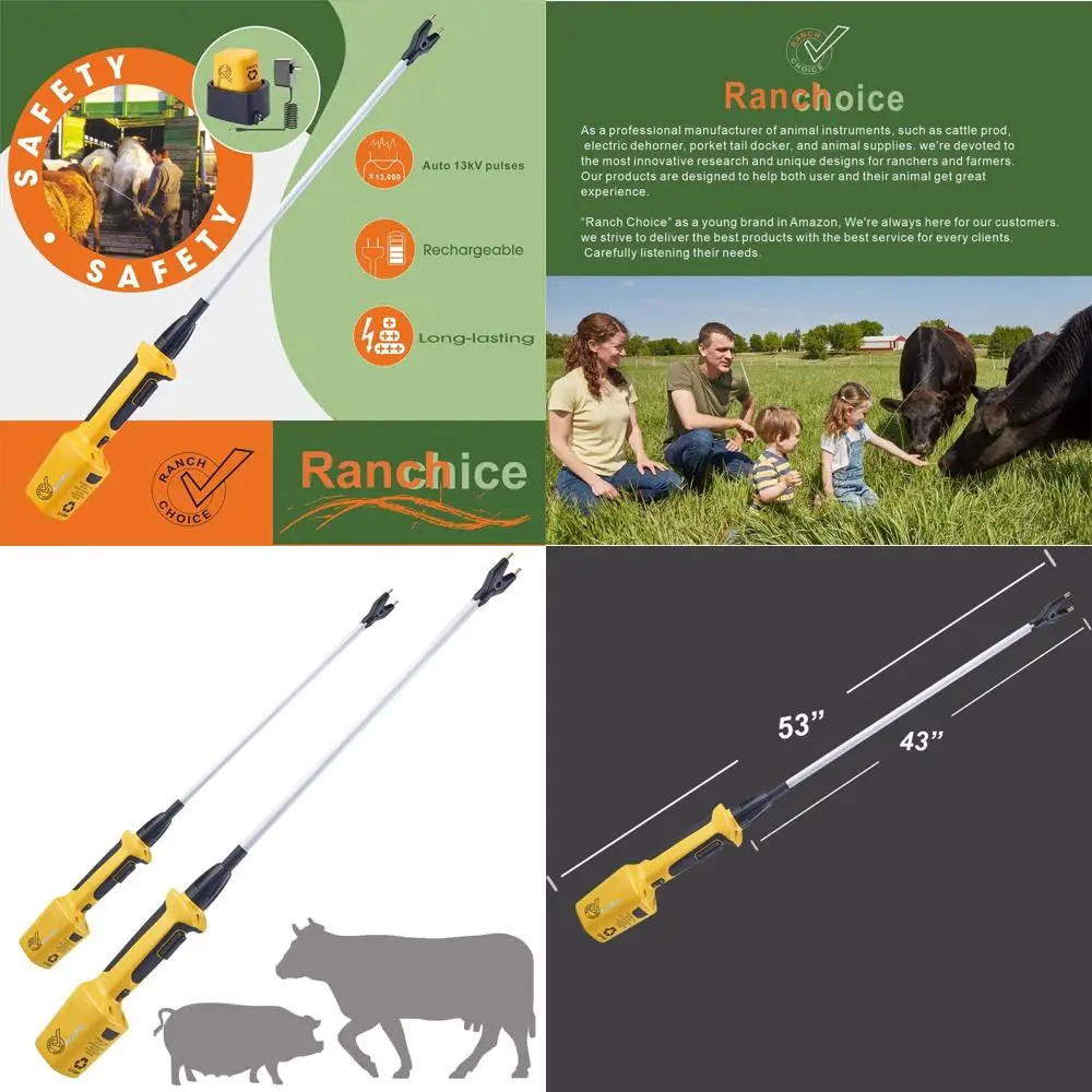 

Flexible 53 Rechargeable Electric Livestock Prod for Cattle, Sheep, and Dogs