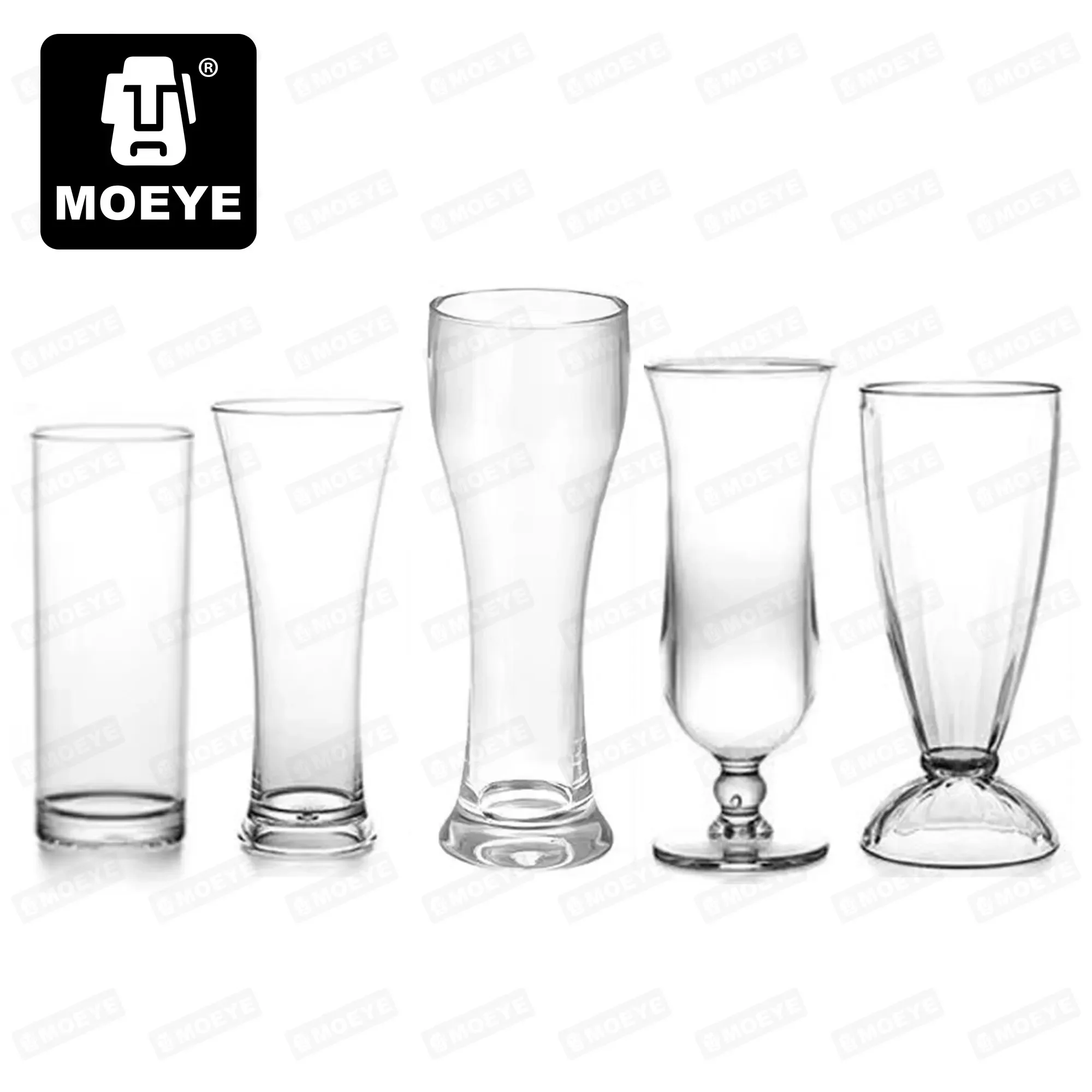 

MOEYE 6 Piece Set Shatterproof Tritan CupTransparent and Unbreakable Drinking Cup 450ml