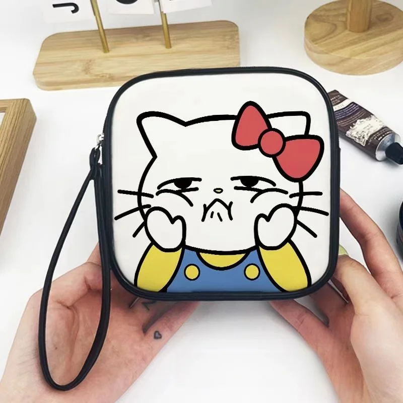Sanrio حقيبة فوط صحية ، أنيمي ، Hello Kitty Pads ، حقيبة تخزين كرتون ، مواد نظافة نسائية ، حقيبة مكياج