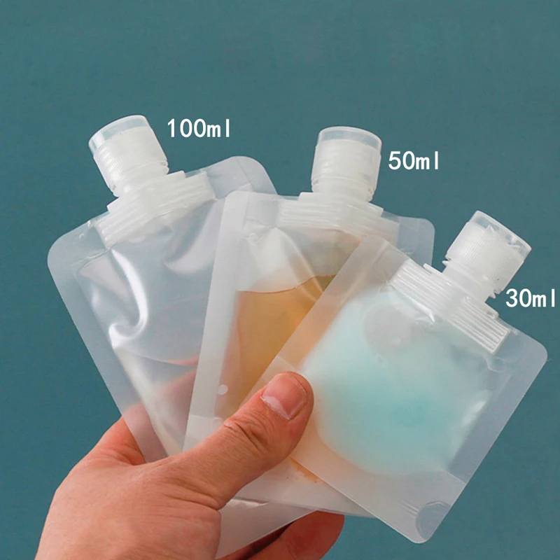 100Pcs 30/50/100ml Travel Dispenser Packaging Bag Liquid Lotion Portable Reusable Shampoo Cosmetic Leakproof Storage Containers