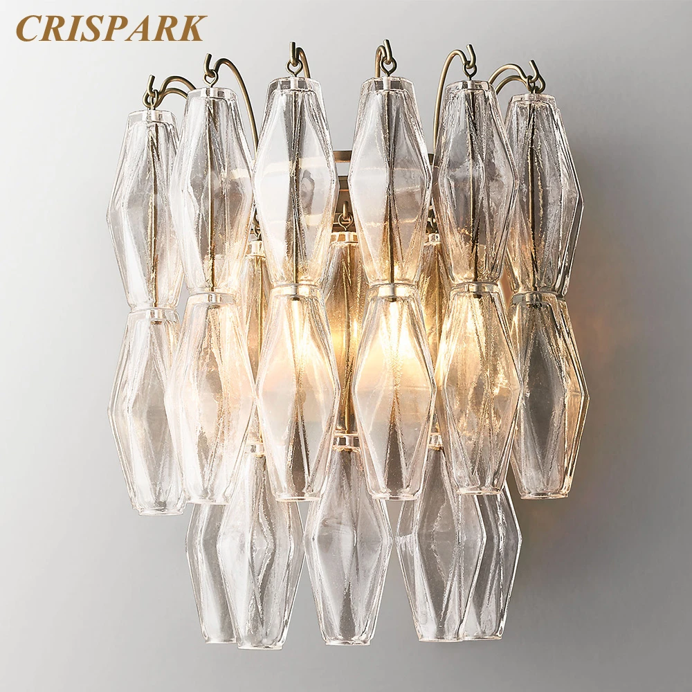 

Modern Glass Wall Sconce Luxury Natalia Corridor Sconce Clear Pink Handblown Glass Wall Lamps Living Room Indoor Light Fixture