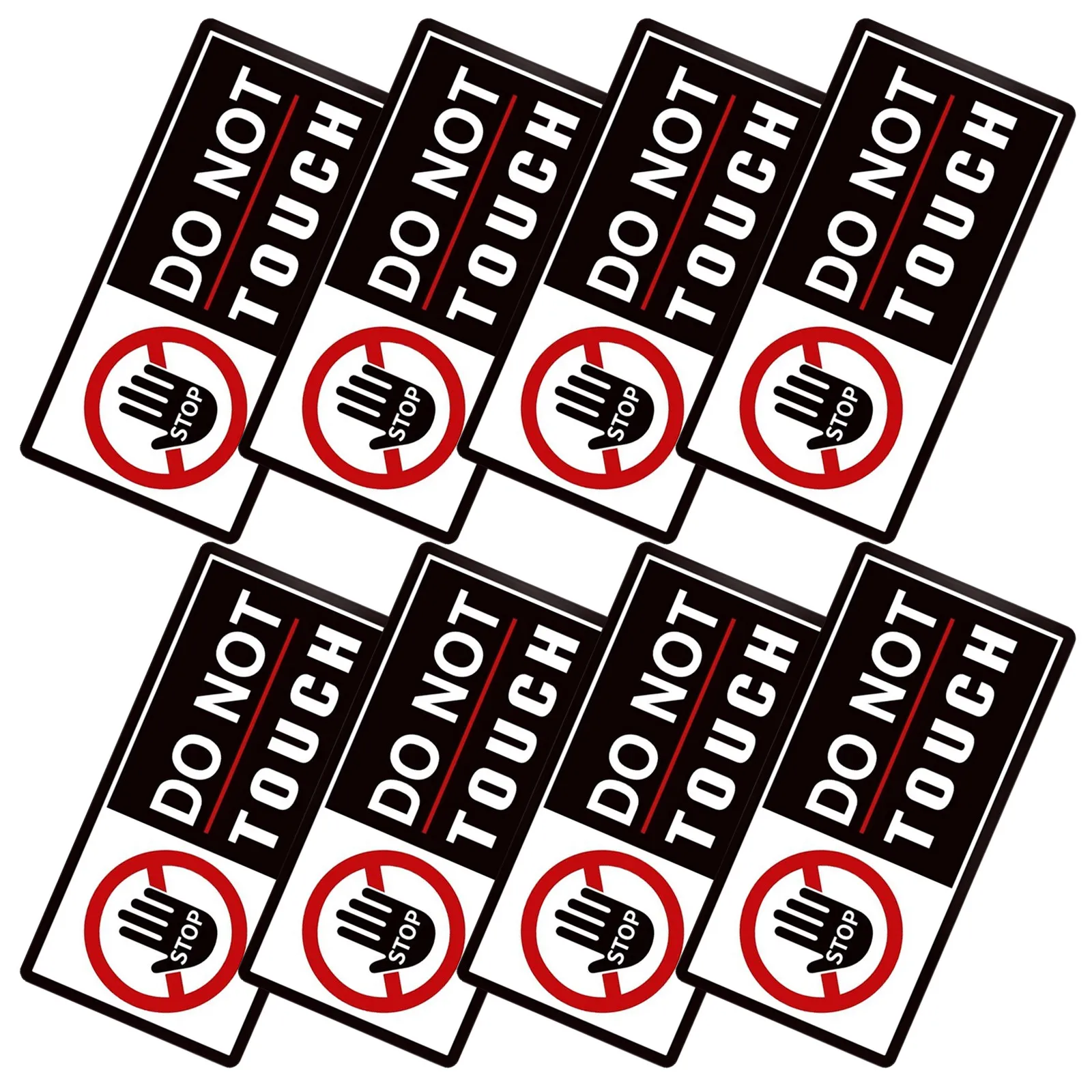 8Pcs Industrial Warning Stickers Do Not Touch Self Adhesive Peel and Stick Vinyl Decals Waterproof Safety Labels for Machinery