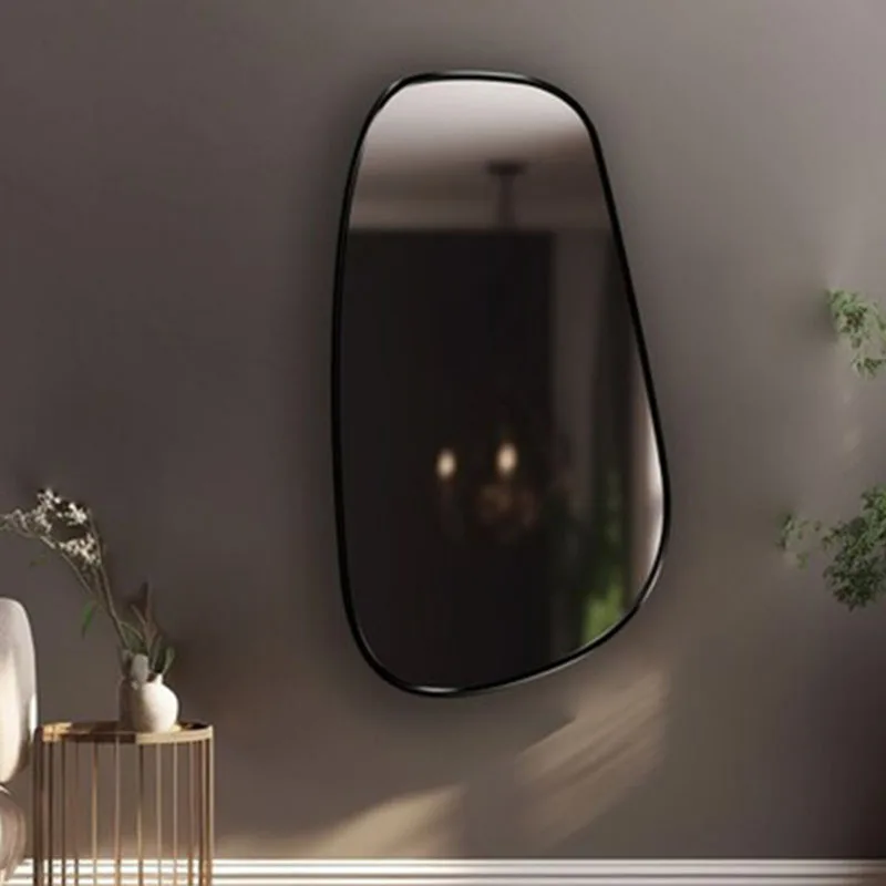 

Modern Shaving Bathroom Mirror Glass Irregular Aesthetic Toilet Bathroom Mirror Vanity Fogless Espelho Para Banheiro Furnitures