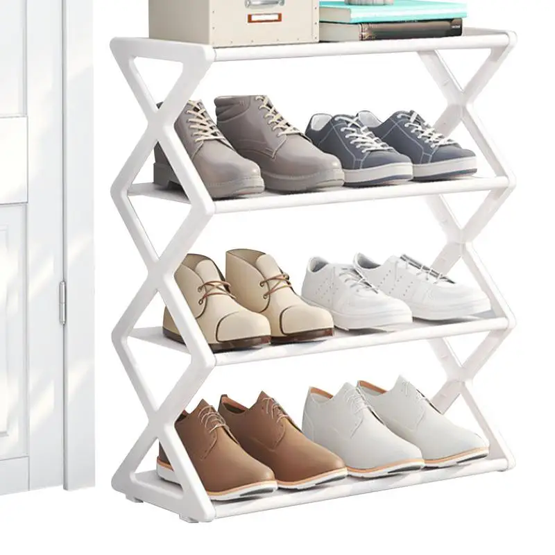 

Floor Shoe And Hat Rack Strong Living Room Organizer Clothes Hat Coats Shoes Storage Shelf Multi-Tier Organizer For Sneakers