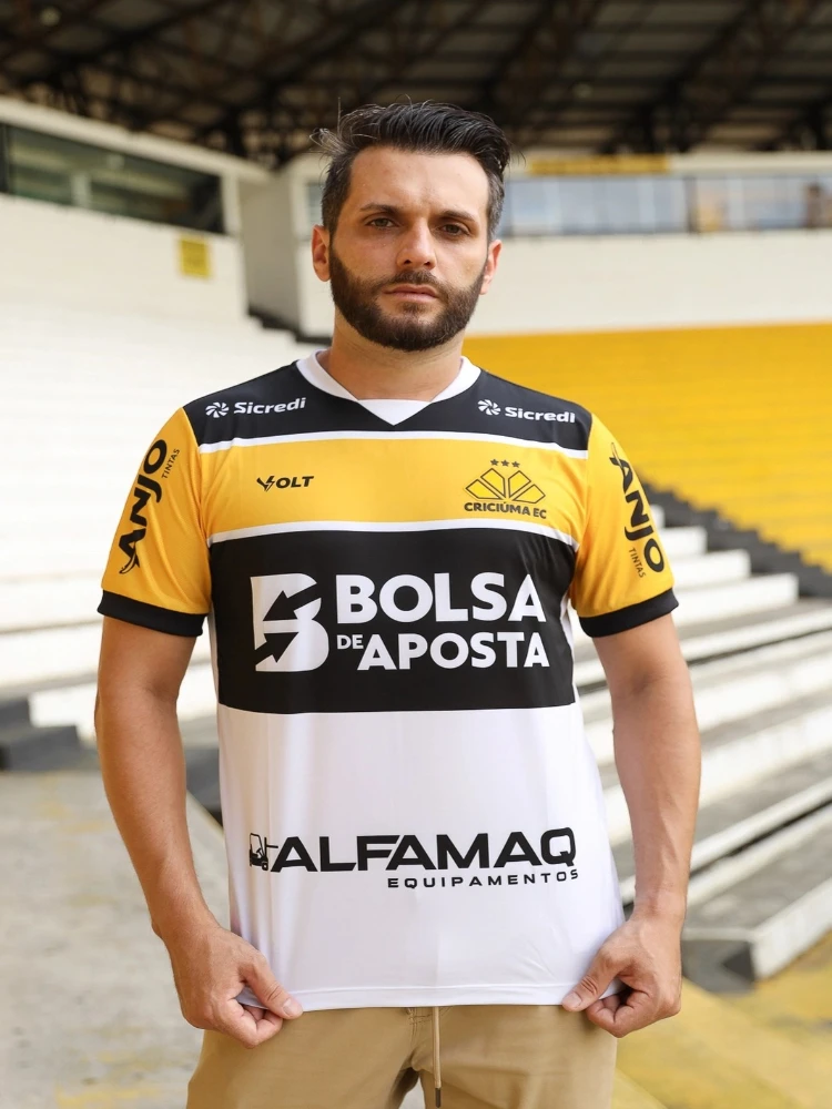 Brasilien Criciúma EC 2026 Fußballtrikot, Herren Damen Sommer 3D-Druck Atmungsaktives Schnelltrocknendes Mode-Trikot Sweatshirt
