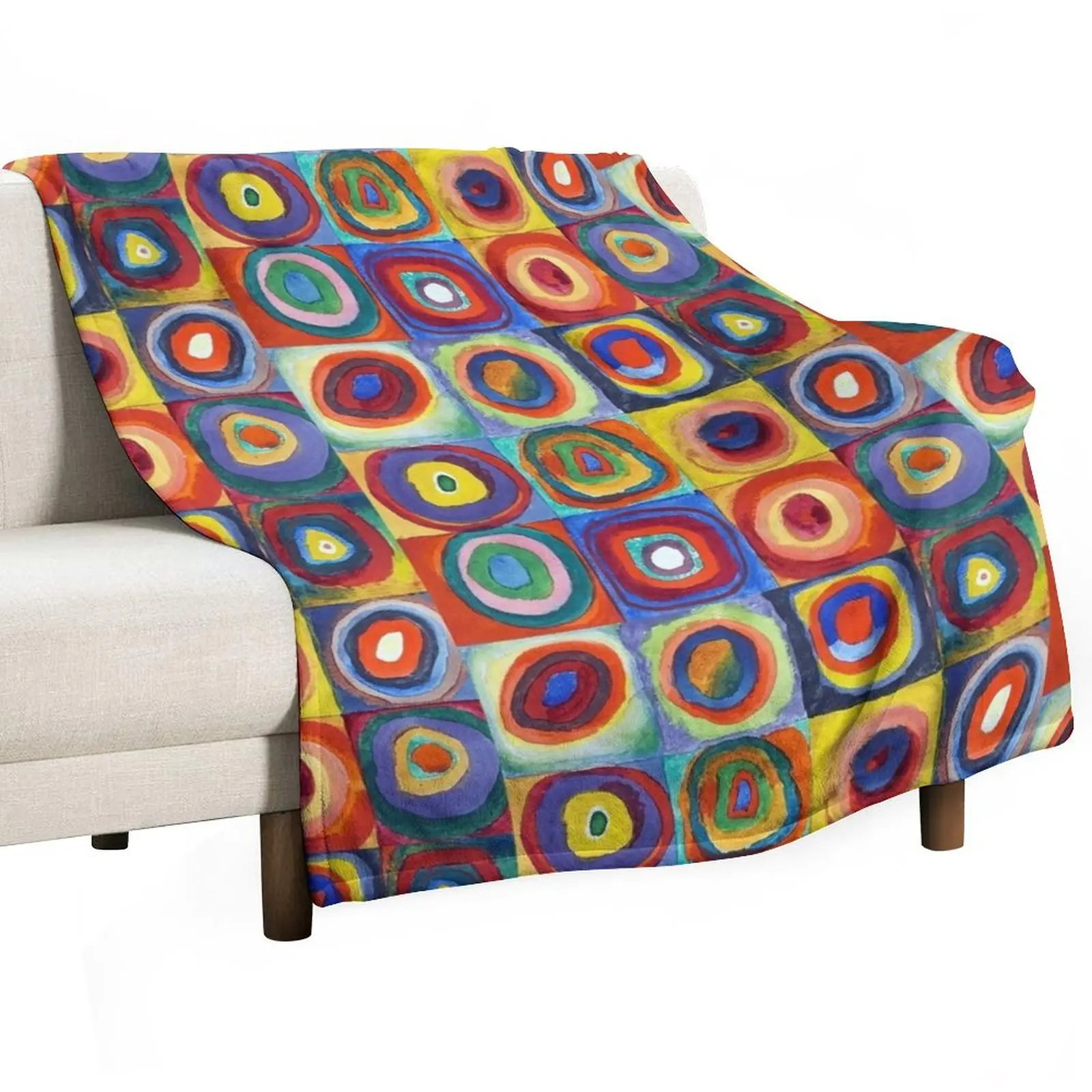 

Wassily Kandinsky - Color Study, Squares with Concentric Circles - Bauhaus Art Throw Blanket decorative manga Beach Blankets