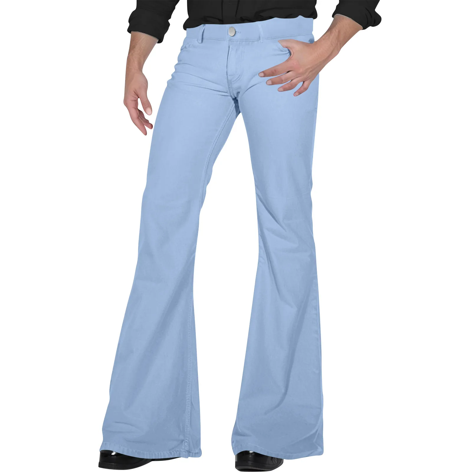 Men's Retro Flared Pants Stylish Vintage Trousers for Summer Comfortable Loose Fit for Dancing New Twill Design