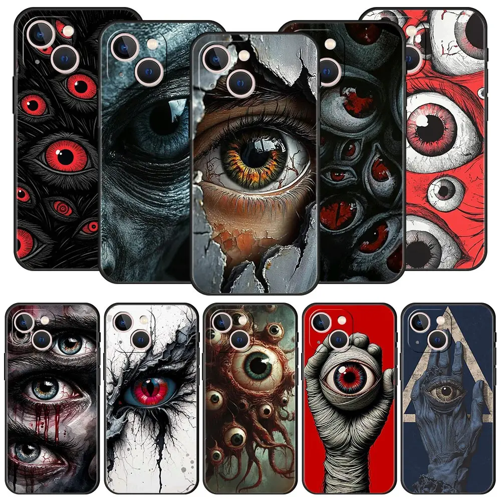 Scary Devil Eye Pattern Phone Case For Samsung Galaxy S26 S25 S24 S23 S22 S20 Ultra S21 FE 5G S10 Plus TPU Shockproof Cover
