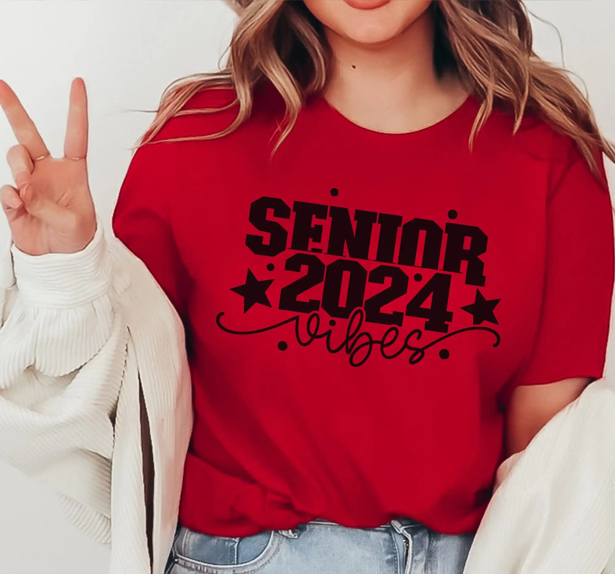 Senior 2024 Vibes T Shirt In My Era Groovy Year C O Graduation Women's