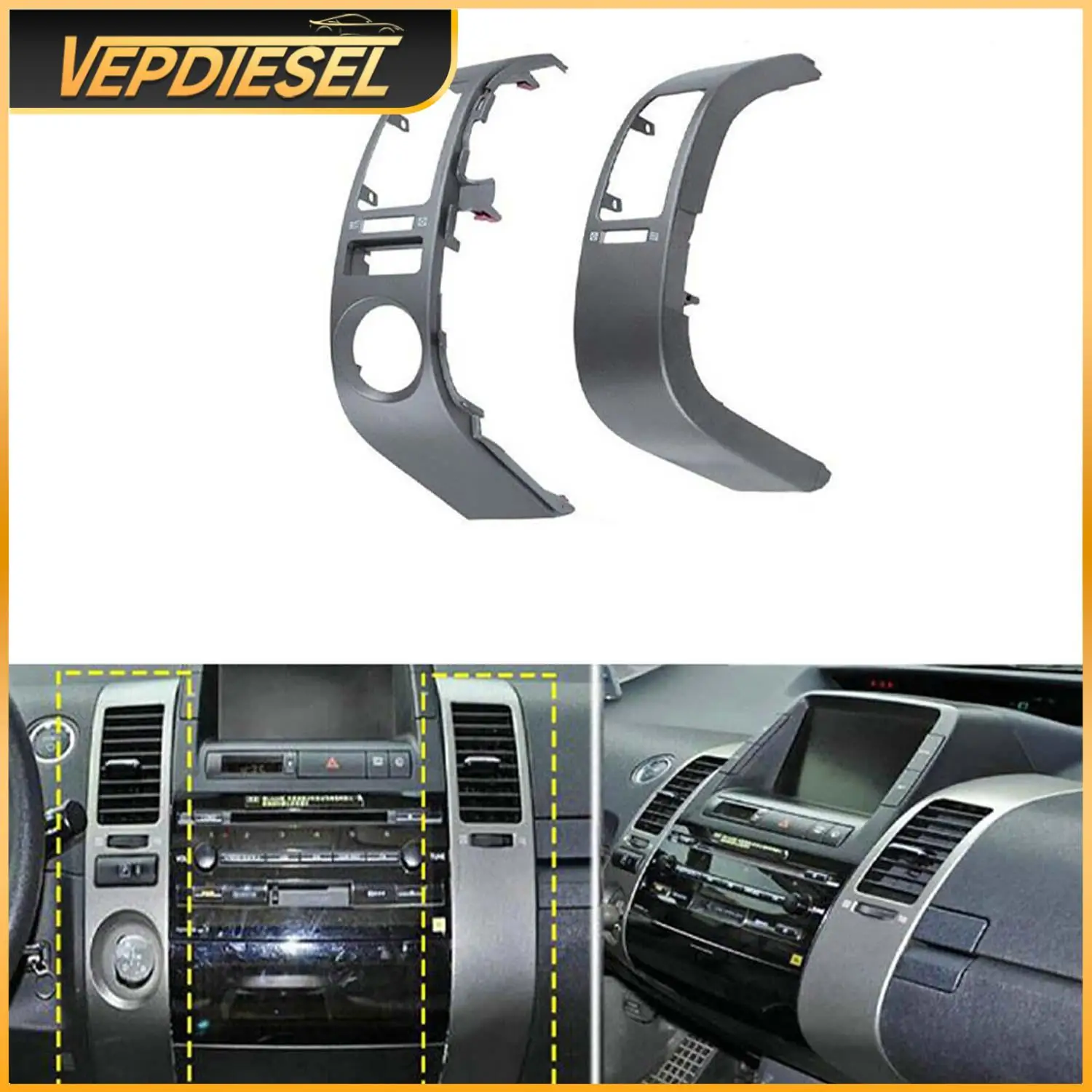 

4PCS/Set Center Inner A/C Dash Air Vent Cover Trim For Toyota Prius 55670-47060 2004-2009 Car Interior Accessories