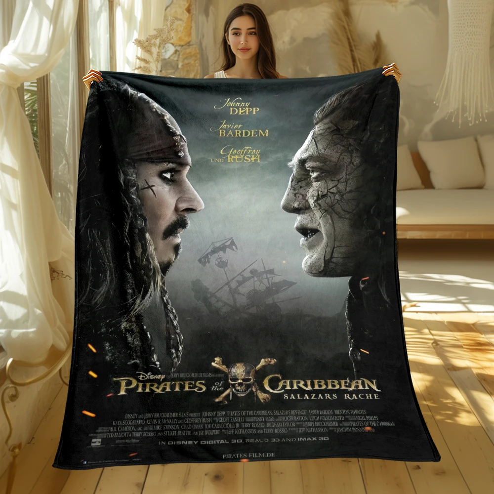 Pirates of the Caribbean Printed Blankets. Oversized Sofa Bed Cover Soft and Hairy Blanket Soft Warm Flannel Throw Blankets Gift