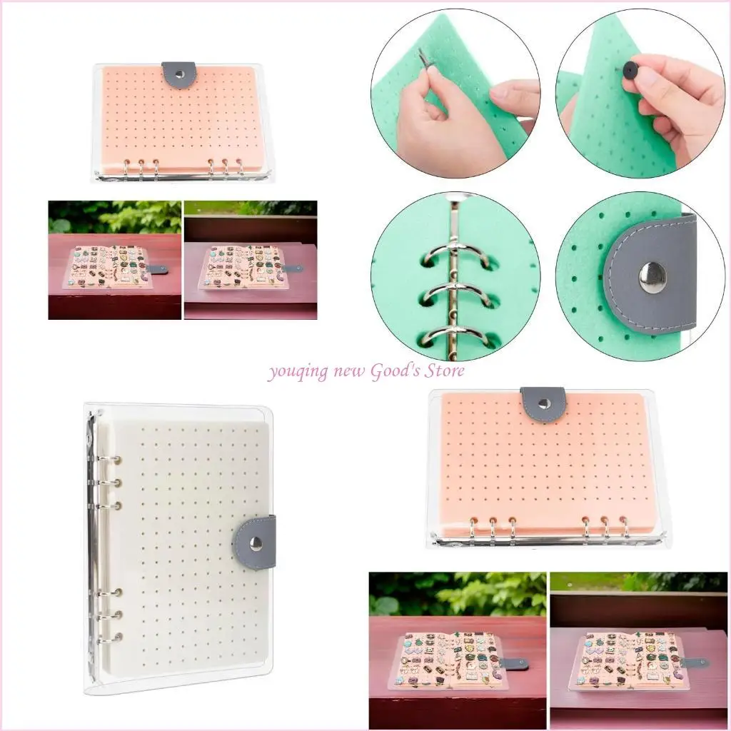 

57QA Customizable Felt Pin Organizers 6 Pages Sturdy Display for Pins and Earrings