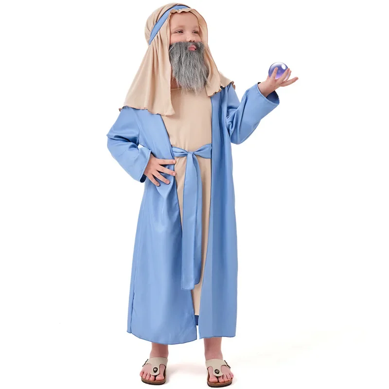 

RT01 Umorden Child Noah Costume Cosplay for Boys Tween Teens 3-16Y With Beard Biblical Costumes*Jk2