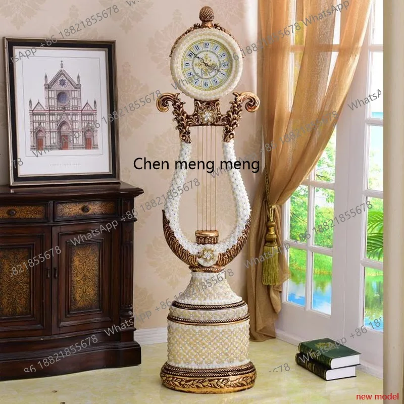 H178European-style large floor-to-ceiling villa living room antique standing clock simple seat watch modern clock simple fashion