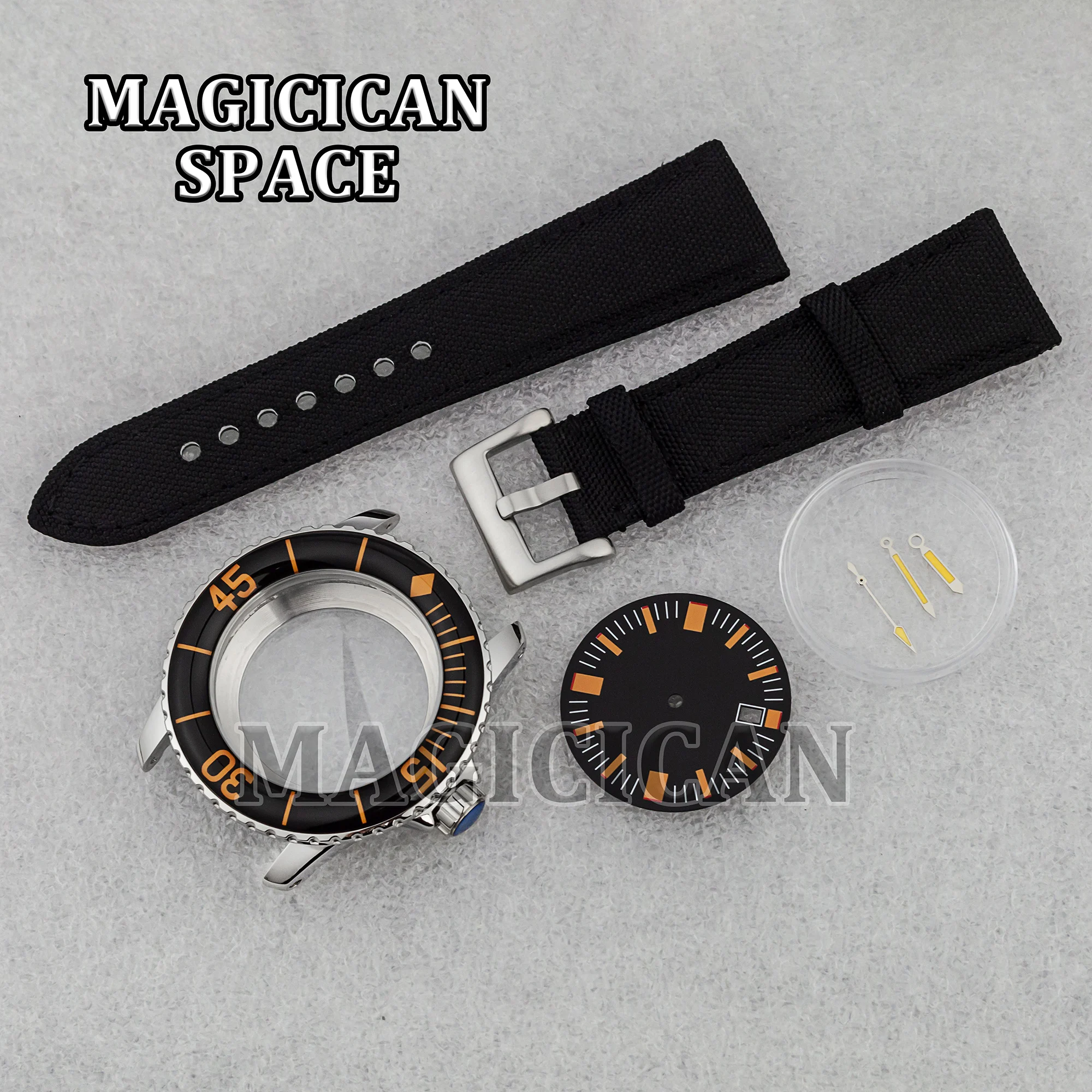 NH35 Case Nylon Strap Luminous Dial Hands for Fifty Fathoms Watch Accessories Replacements 45mm Watch Case fit NH35 Movement