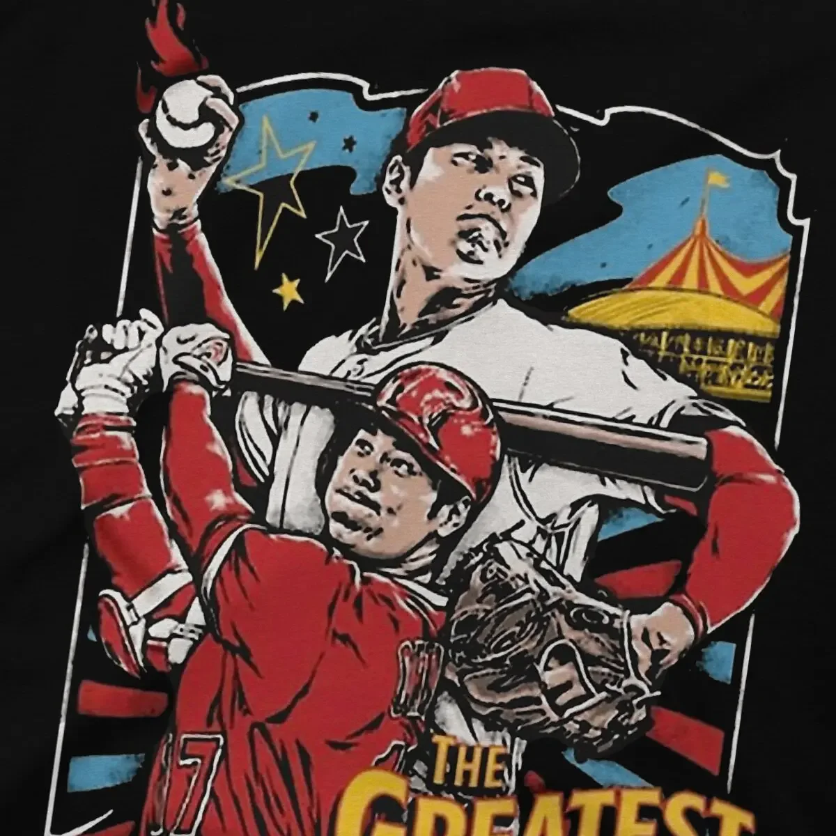 Heren T-Shirt Ohtani Klassieke Geweldige 100% Katoenen T-Shirts Met Korte Mouwen Ohtani Honkbal T-Shirt Met Ronde Kraag, Bedrukt