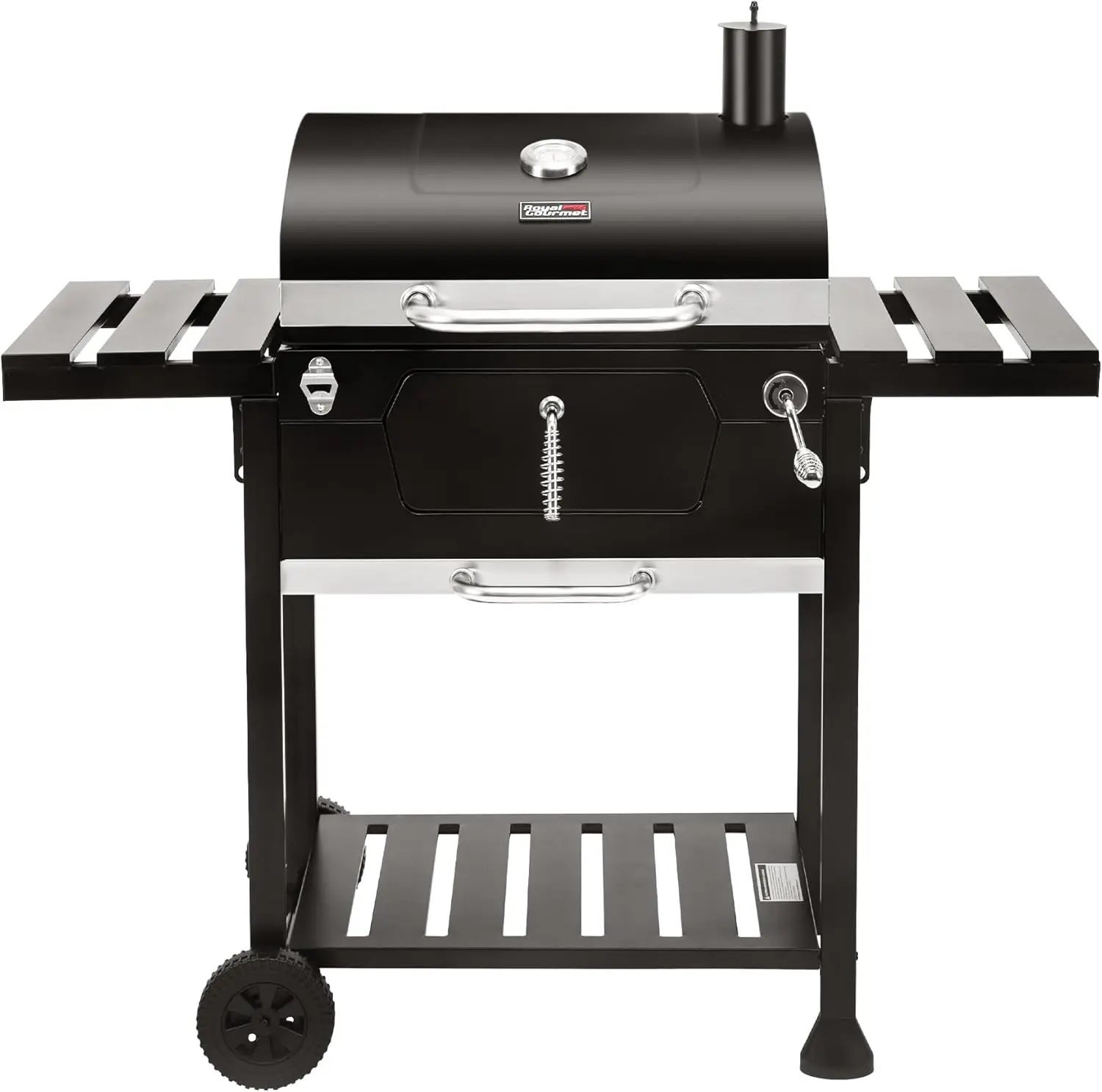 24-Inch Movable Charcoal Grill with Foldable Side Tables, Outdoor Barbecue Grill with 490 Sq. In. Cooking Area