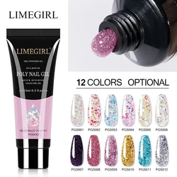 15 ml Poly Extension Nail Gel Voor Nail Art Manicure Ontwerp 24 Kleuren UV Vernissen Semi Permanente Builder Nagel gel Polish