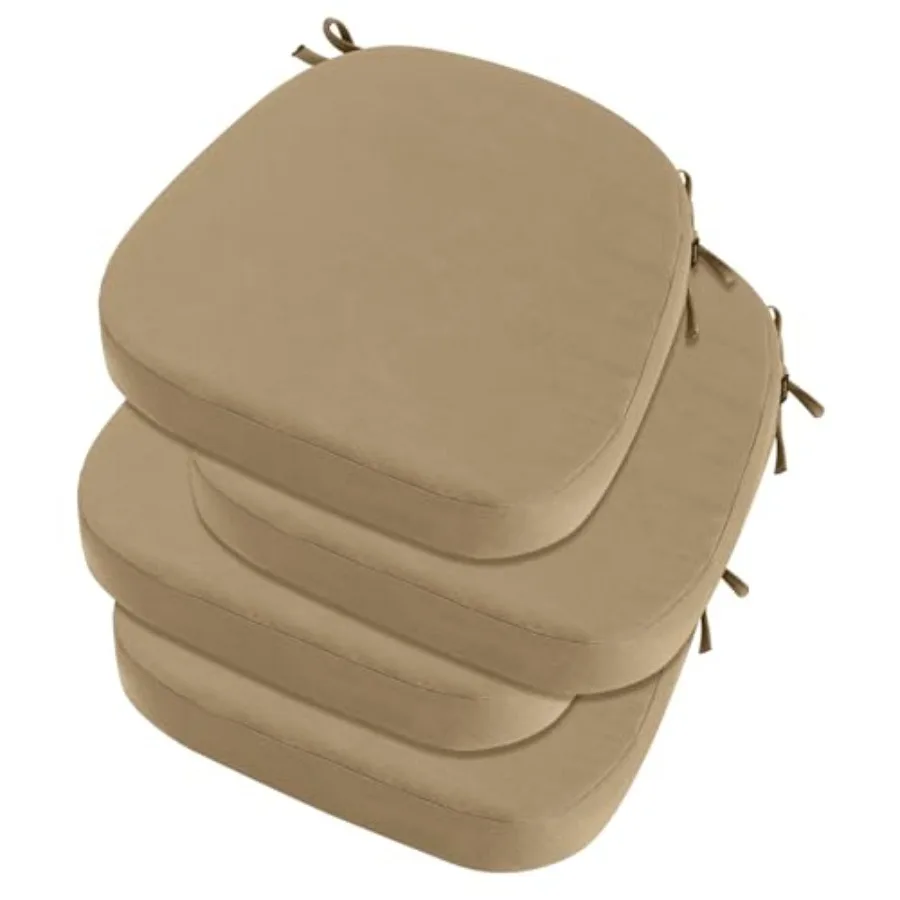 

Outdoor Chair Cushions Set of,"" Thick D-Shaped Patio Furniture Outdoor Seat Cushions Waterproof with Ties, Dg Pads