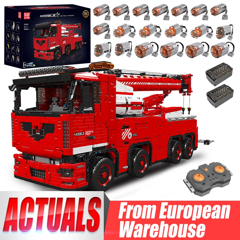 Mould King 19008 Blocs de construction de voiture technique, modèle de camion de remorquage télécommandé, jouets en briques pour enfants, cadeau de Noël