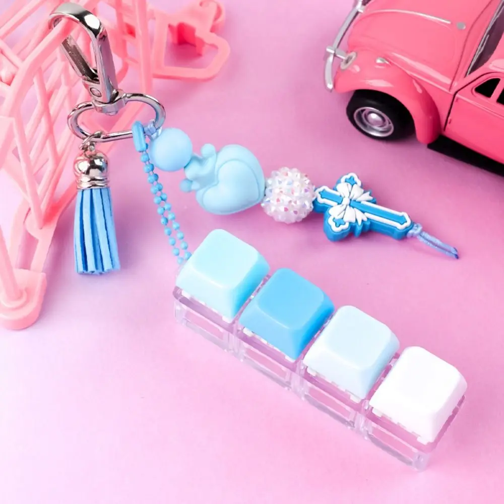 Silicone Beads Handmade Keychain Soft Silicone Sturdy Metal Clip Hook Fidget Fidget Press Button Lightweight And Portable