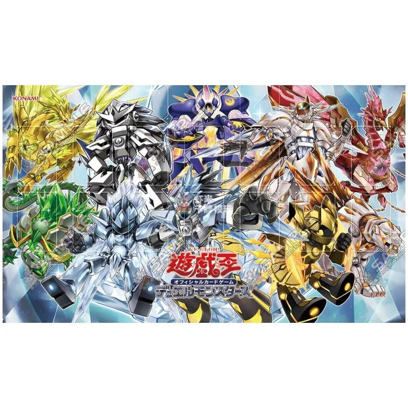 Yu-Gi-Oh! Crystron Series 600x350mm Single Player Playmat Crystron Quariongandrax Stitched Edge Rubber Board Game Mat Toy Gifts
