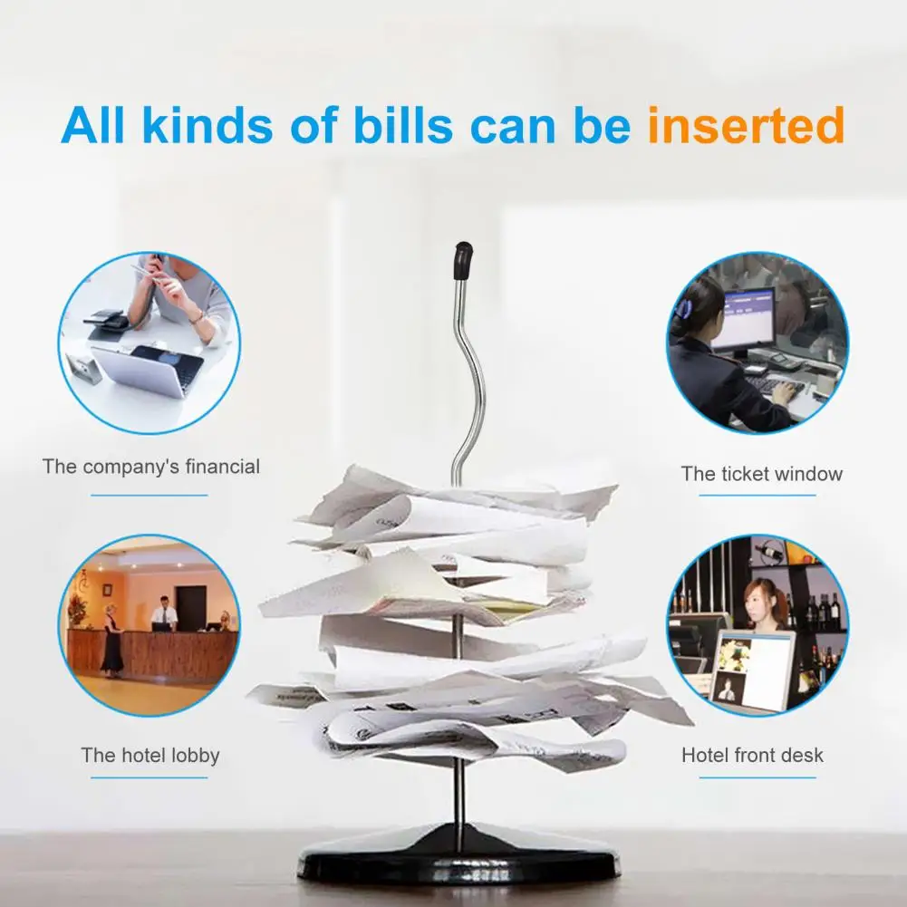 ที่ใส่ใบเสร็จที่ใส่กระดาษแผ่นโลหะแบบหนามสำหรับห้องครัวร้านอาหารที่เก็บของแบบถอดออกได้