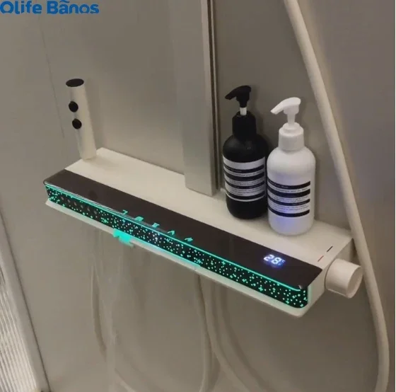 Olife-Système de douche en cascade Banos, Tiktok, étoile, lune, ciel, design, bronze à canon, couleur blanche, affichage numérique, touche de piano, LED, salle de bain