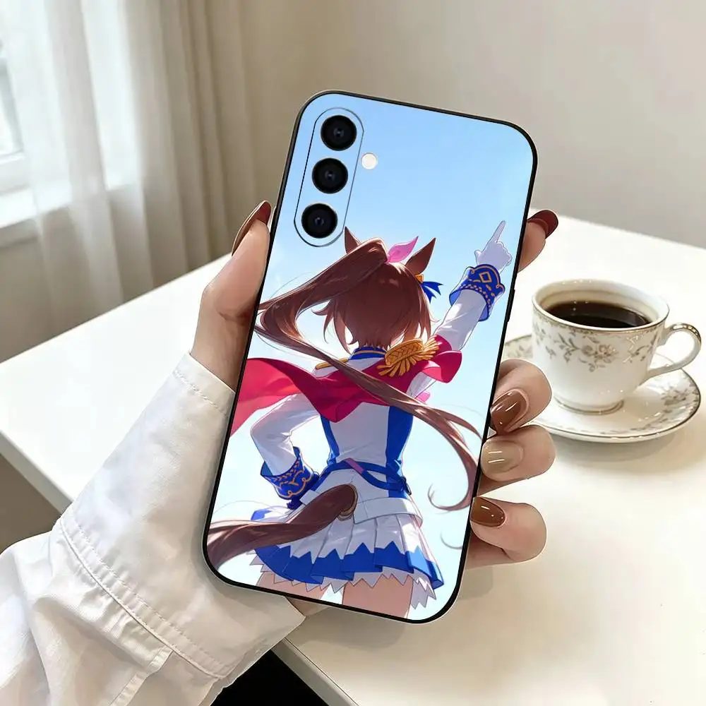 T-Tokai Teio U-UmaMusume-e Black Soft Silicone Phone Case for Samsung Galaxy A73, A42, A72, A70, A53, A52, A51