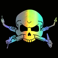 Car Sticker Vinyl 12.7*8.9cm Interesting Welders Skull Reflective Sticker On Car Funny 3D Stickers Decals Car Styling
