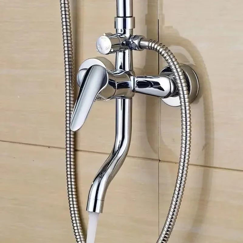 الحائط الحمام صنبور حوض خلاط 3 طرق قابل للتعديل حوض الاستحمام الحنفيات اكسسوارات الحمام المنزلية صنبور خلط الساخنة والباردة #1