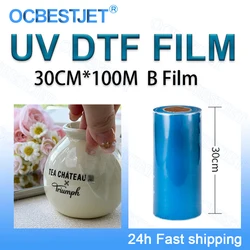 UV DTF B Film 30CM*100M for Epson UV Printer Release B Film Waterproof  Scratch-resistant Easy to Peel off