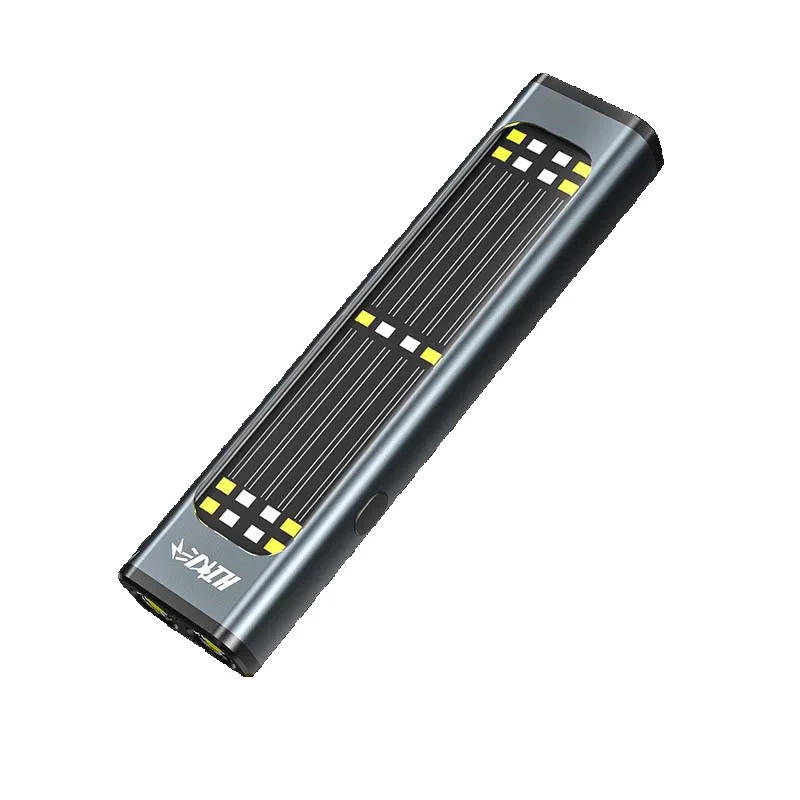 Solar-powered Outdoor Dual-lamp Floodlight Flashlight, Auto Repair Work Red Light Warning Light, Power Indicator, Back_voghion.com